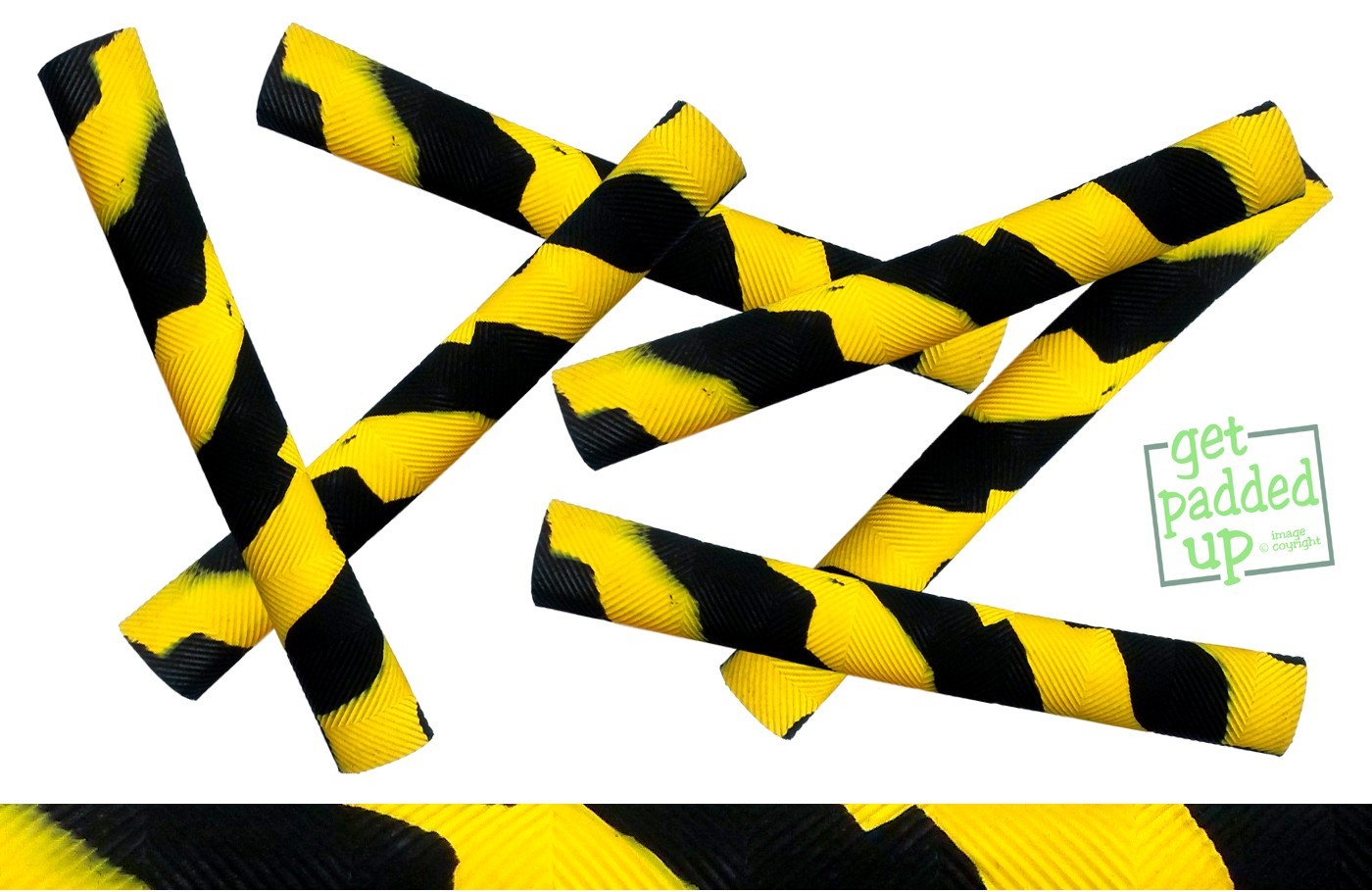 getpaddedup Chevron Cricket Bat Grip in Black and Yellow