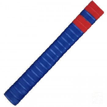 Metallic Blue with Red Bands Players Matrix Cricket Bat Grip