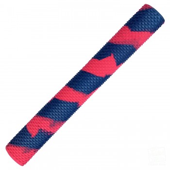 Neon Pink / Blue Scale Splash-Spiral Cricket Bat Grip