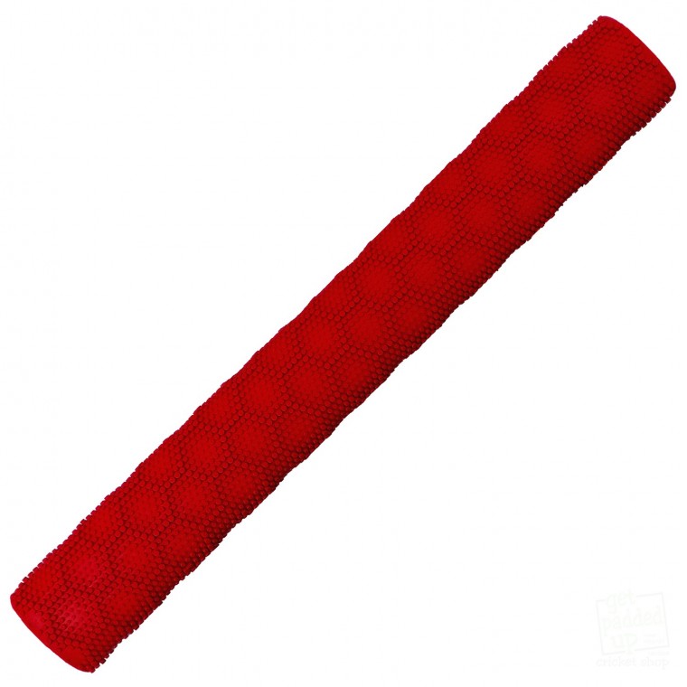 Red Hex 3D Cricket Bat Grip
