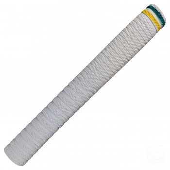 White with Green and Yellow Bands Dynamite Cricket Bat Grip