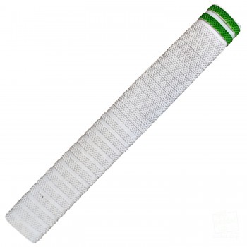 White with Lime Green Bands  Dynamite Cricket Bat Grip