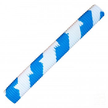 Sky Blue and White Bracelet Splash Spiral Cricket Bat Grip