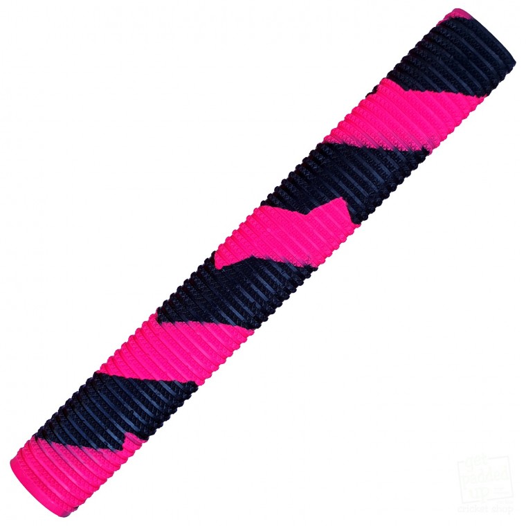 Neon Pink and Black Bracelet Splash Spiral Cricket Bat Grip
