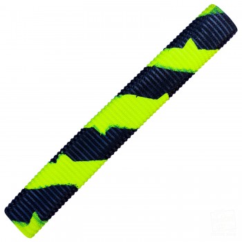Neon Yellow and Black Bracelet Splash Spiral Cricket Bat Grip
