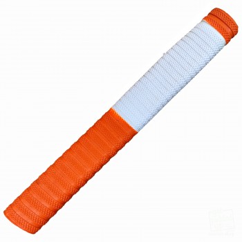 Dark Orange and White Dynamite Cricket Bat Grip