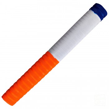 Orange and White with Royal Blue Dynamite Cricket Bat Grip