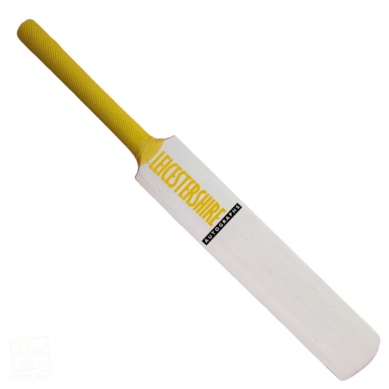 getpaddedup Leicestershire Miniature Autograph Cricket Bat
