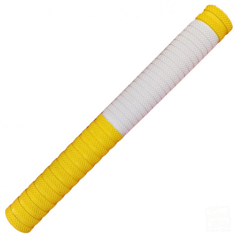 Yellow and White Dynamite Cricket Bat Grip