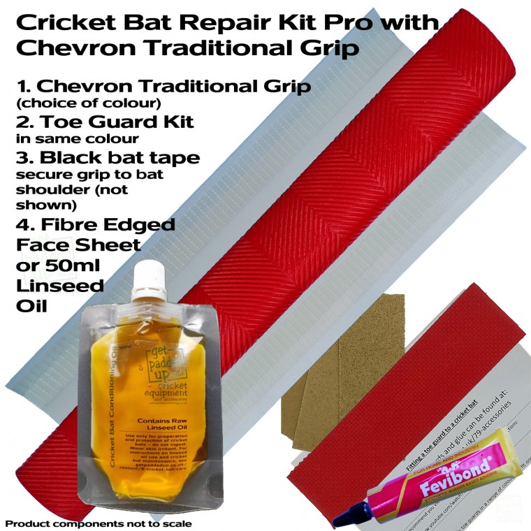 Cricket Bat Repair Kit Pro with Chevron Traditional Grip