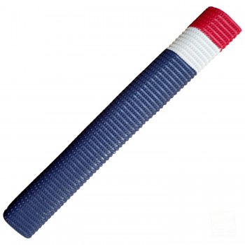 Steel Blue, White and Red Bracelet Cricket Bat Grip