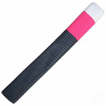 Gunmetal, Neon Pink and White Bracelet Cricket Bat Grip