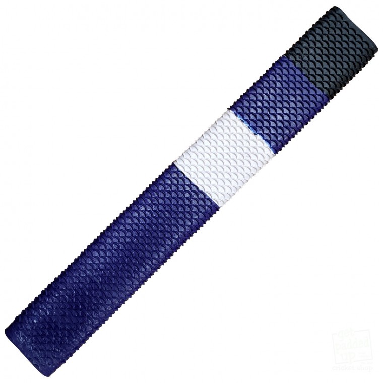 Navy Blue, Black and White Scale Cricket Bat Grip
