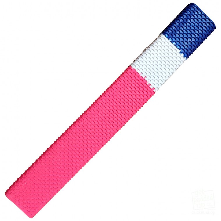 Neon Pink, White and Royal Blue Scale Cricket Bat Grip