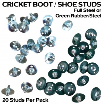Cricket Boot Shoe Studs Steel or Steel/Rubber 20 Pack