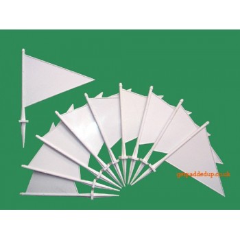 10 White Cricket Boundary Flags